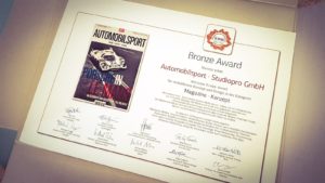 icma Award für das Automobilsport Magazin der Studiopro GmbH