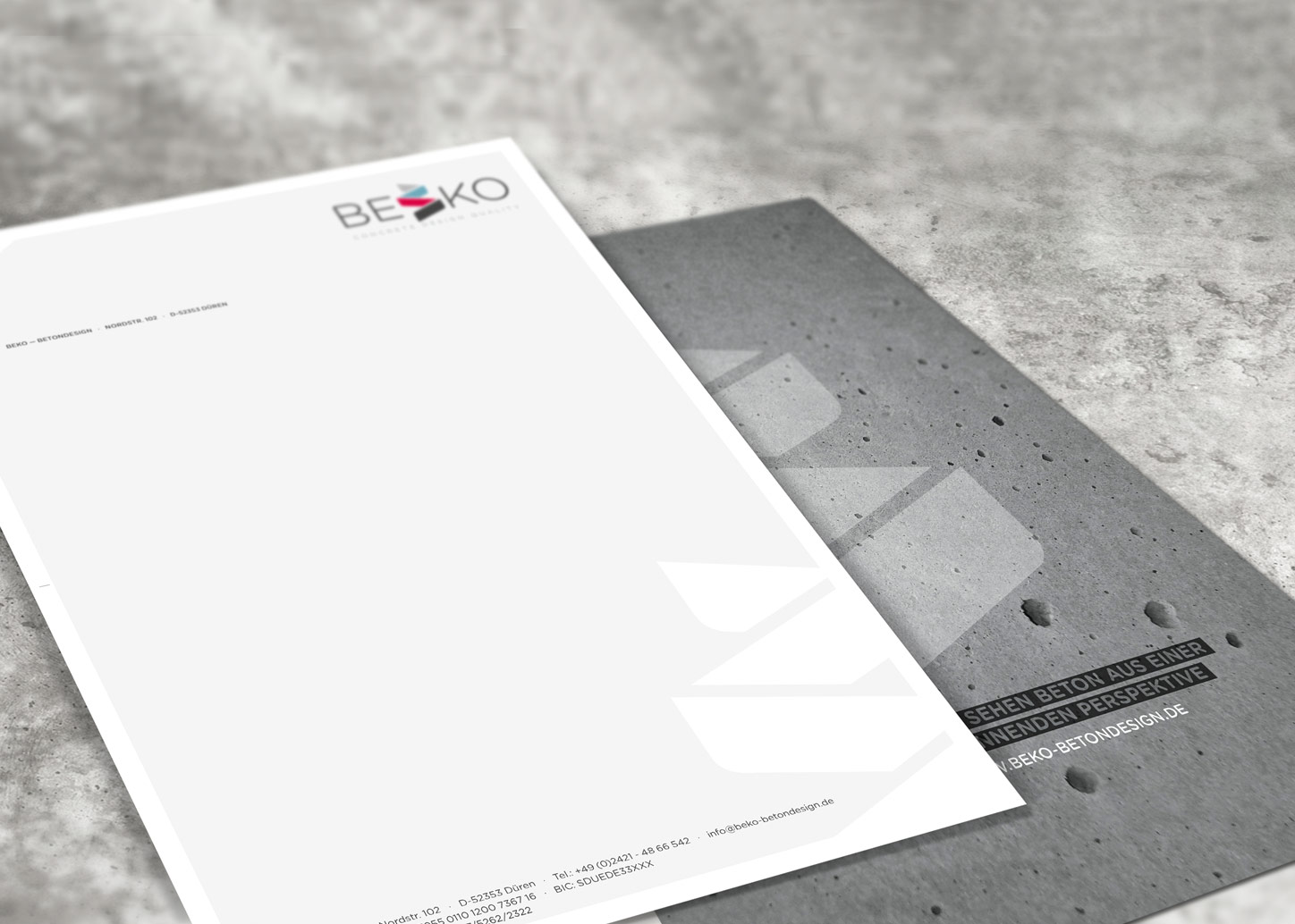 Logo-Design für BEKO Concrete Design Quality, ein Unternehmen für Beton Kosmetik, Beton Restaurierung, Betondesign und -imitierung sowie Beton Hydrophobierung