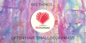 BeHuman! Logo-Design und Aufkleberproduktion
