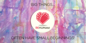 BeHuman! Logo-Design und Aufkleberproduktion